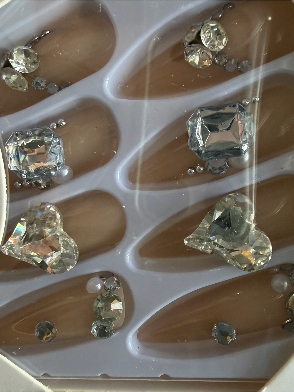 Clear Decorative Phone Case with Rhinestone Accents - Nude Base